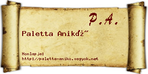 Paletta Anikó névjegykártya
