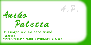 aniko paletta business card