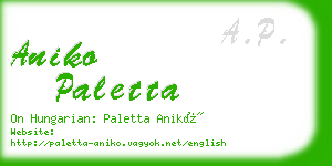 aniko paletta business card